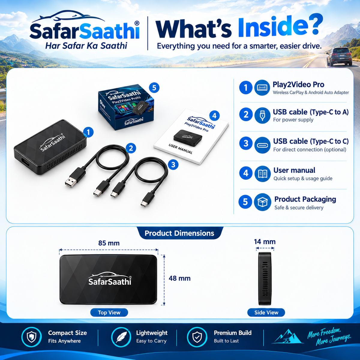 All New Safarsaathi Carplay/Android Auto Device